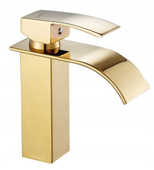 Bateria Umywalkowa Nablatowa Niska L. Gold Lotus