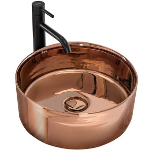 Umywalka Nablatowa Okrągła Rea Ida Rose Gold