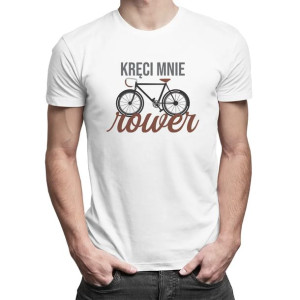 Kręci mnie rower - męska koszulka z nadrukiem dla rowerzysty