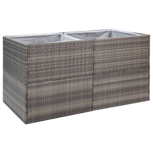 Donica ogrodowa, szara, 157x80x80 cm, rattan PE