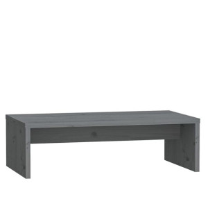 Podstawka na monitor, szara, 50x27x15 cm, lite drewno sosnowe