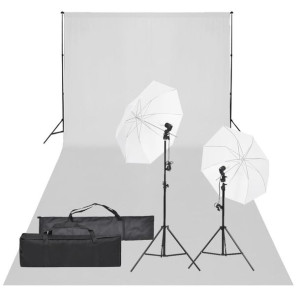 Fotograficzny zestaw studyjny z lampami i tłem