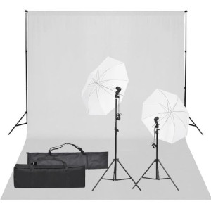 Fotograficzny zestaw studyjny z lampami i tłem