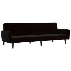 2-osobowa kanapa, czarna, tapicerowana aksamitem
