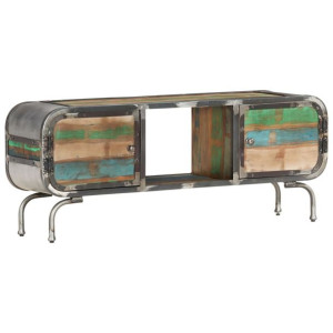 Szafka pod TV, wielokolorowa, 110x30x42 cm, drewno z odzysku