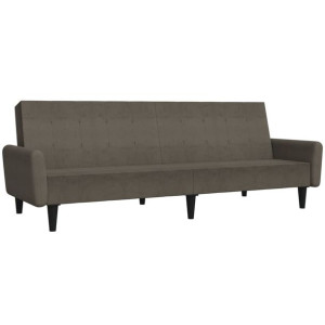 Rozkładana sofa 2-osobowa, ciemnoszara, mikrofibra
