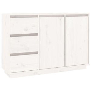 Szafka, biała, 111x34x75 cm, lite drewno sosnowe