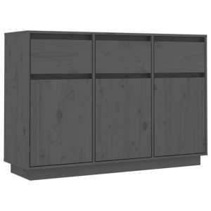 Szafka, szara, 110x34x75 cm, lite drewno sosnowe