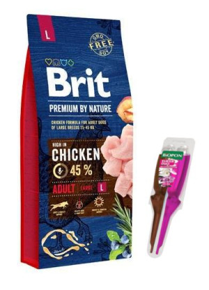 BRIT Premium By Nature Adult L 15kg + BIOPON Eliksir DUO do storczyków 1x35