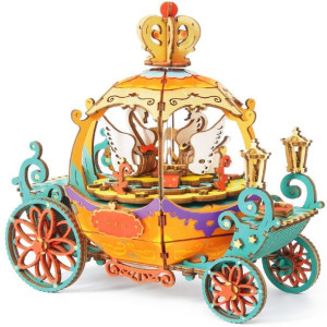 ROBOTIME Drewniany Model Puzzle 3D Pozytywka Kareta