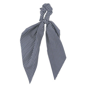 Gumka Do Włosów Scrunchie Wstążka Satyna Kokarda Kropeczki