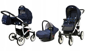 Wózek 3w1 dziecięcy spacerówka BabyLux Largo ALU