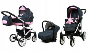 Wózek 3w1 dziecięcy spacerówka BabyLux Largo ALU