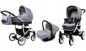 Wózek 3w1 dziecięcy spacerówka BabyLux Largo ALU