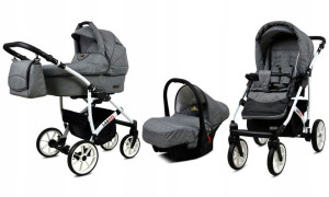 Wózek 3w1 dziecięcy spacerówka BabyLux Largo ALU