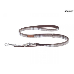 Amiplay Smycz Regulowana 6 w 1 London Brązowa 100 - 200 cm  Rozmiar L