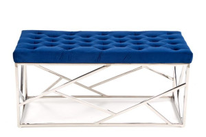 Puf 98x47x44 cm ANDIVA granatowy/srebrnny Konsimo
