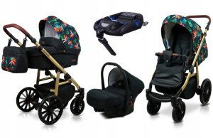 Wózek 4w1 dziecięcy BabyLux Aspero + baza Isofix