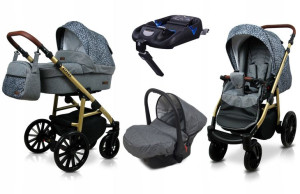 Wózek 4w1 dziecięcy BabyLux Aspero + baza Isofix