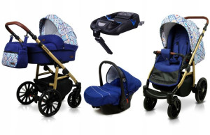 Wózek 4w1 dziecięcy BabyLux Aspero + baza Isofix