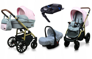 Wózek 4w1 dziecięcy BabyLux Aspero + baza Isofix