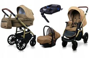 Wózek 4w1 dziecięcy BabyLux Aspero + baza Isofix