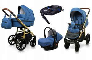 Wózek 4w1 dziecięcy BabyLux Aspero + baza Isofix