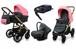 Wózek 4w1 dziecięcy BabyLux Aspero + baza Isofix
