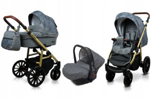 Wózek 3w1 dziecięcy spacerówka BabyLux ASPERO ALU