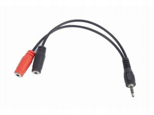 Adapter Jack Mini 4-Pin(M) - 2x Jack Mini(F) 20cm
