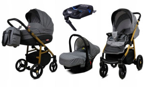 Wózek 4w1 dziecięcy BabyLux AXEL ALU + baza ISOFIX