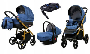 Wózek 4w1 dziecięcy BabyLux AXEL ALU + baza ISOFIX