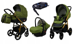 Wózek 4w1 dziecięcy BabyLux AXEL ALU + baza ISOFIX