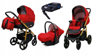 Wózek 4w1 dziecięcy BabyLux AXEL ALU + baza ISOFIX