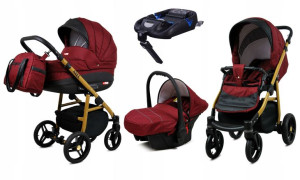 Wózek 4w1 dziecięcy BabyLux AXEL ALU + baza ISOFIX