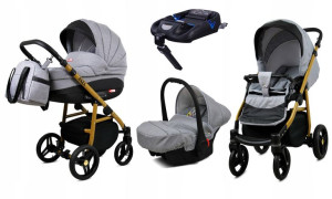 Wózek 4w1 dziecięcy BabyLux AXEL ALU + baza ISOFIX