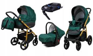 Wózek 4w1 dziecięcy BabyLux AXEL ALU + baza ISOFIX
