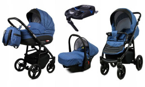 Wózek 4w1 dziecięcy BabyLux AXEL ALU + baza ISOFIX