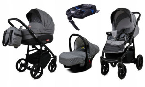 Wózek 4w1 dziecięcy BabyLux AXEL ALU + baza ISOFIX