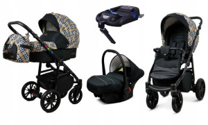 Wózek 4w1 dziecięcy BabyLux ColorLux + baza Isofix