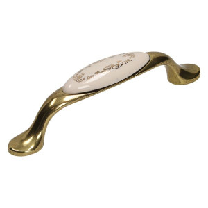 Uchwyt Porcelanowy Złoty Ornament Rozstaw 96mm Gtv Up-wp0728-px