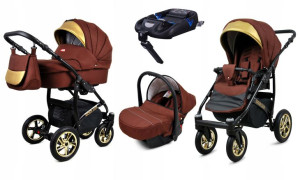 Wózek 4w1 dziecięcy BabyLux Gold Lux + baza Isofix