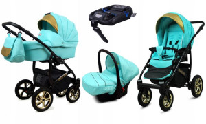 Wózek 4w1 dziecięcy BabyLux Gold Lux + baza Isofix