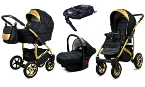 Wózek 4w1 dziecięcy BabyLux Gold Lux + baza Isofix