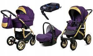 Wózek 4w1 dziecięcy BabyLux Gold Lux + baza Isofix