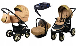 Wózek 4w1 dziecięcy BabyLux Gold Lux + baza Isofix