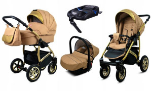 Wózek 4w1 dziecięcy BabyLux Gold Lux + baza Isofix
