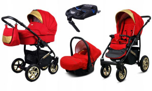 Wózek 4w1 dziecięcy BabyLux Gold Lux + baza Isofix