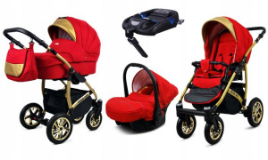 Wózek 4w1 dziecięcy BabyLux Gold Lux + baza Isofix