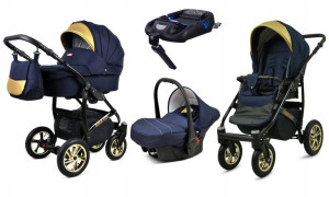 Wózek 4w1 dziecięcy BabyLux Gold Lux + baza Isofix